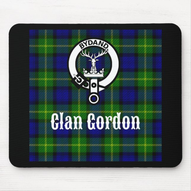Clan Gordon Tartan Crest Mouse Mat (Front)