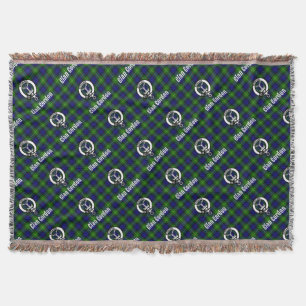 Clan Gordon Tartan Crest Throw Blanket