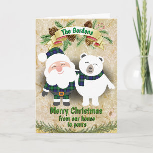 Clan Gordon Tartan Plaid Christmas Holiday Card