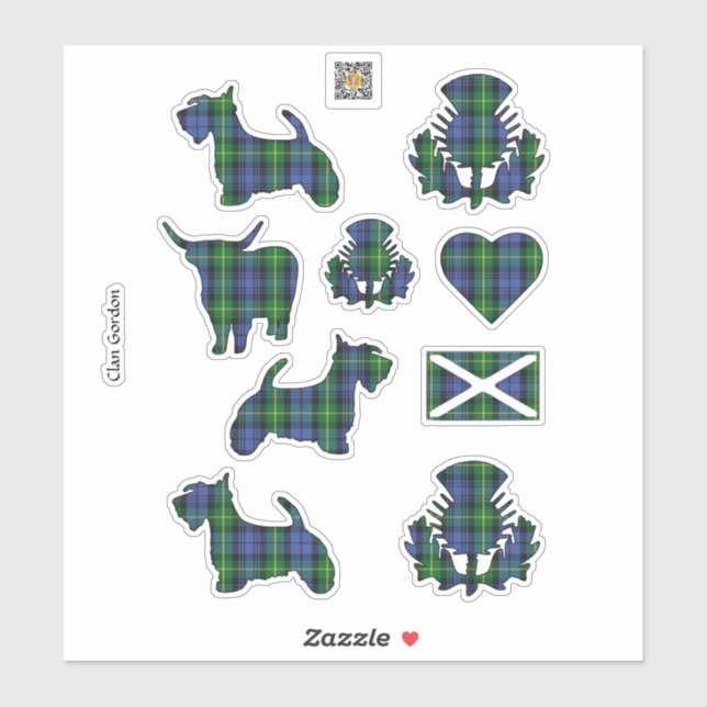 Clan Gordon Tartan Sticker (Sheet)