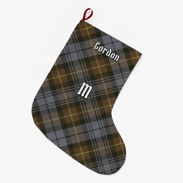 Clan Gordon Weathered Tartan Christmas Stocking (Front (Hanging))