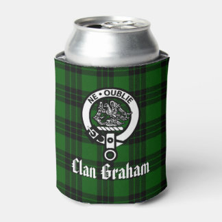 Clan Graham Crest Badge and Tartan Can Cooler