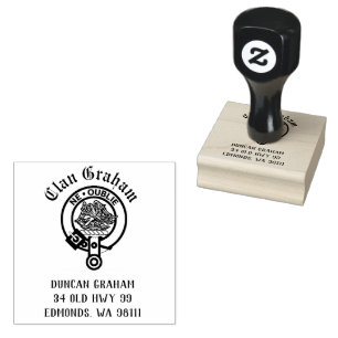 Clan Graham Crest Badge Customisable  Rubber Stamp