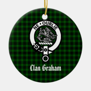 Clan Graham Crest Badge Personalised Ceramic Tree Decoration