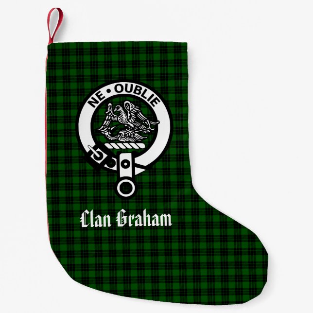 Clan Graham Crest Badge Personalised  Small Christmas Stocking (Front)