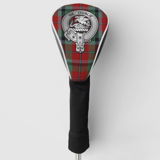 Clan Graham Crest & Red Tartan Golf Head Cover (Front)