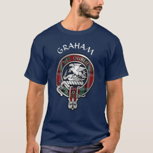 Clan Graham Crest & Red Tartan T-Shirt