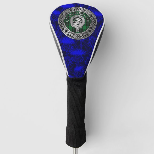 Clan Graham Crest & Tartan Knot Golf Head Cover (Front)