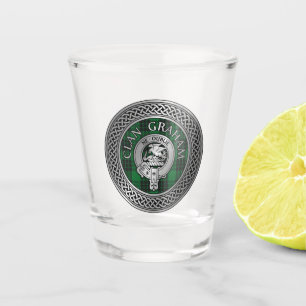 Clan Graham Crest & Tartan Knot Shot Glass