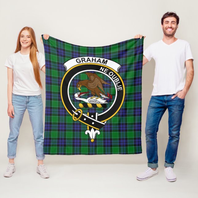 Clan Graham of Menteith Tartan Plaid Fleece Blanket (In Situ)