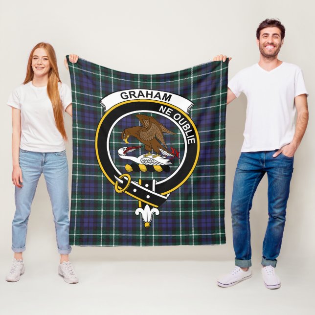 Clan Graham Of Montrose Modern Tartan Plaid Fleece Blanket (In Situ)