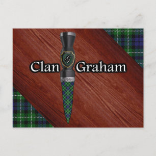 Clan Graham Tartan Sgian Dubh Blade Postcard