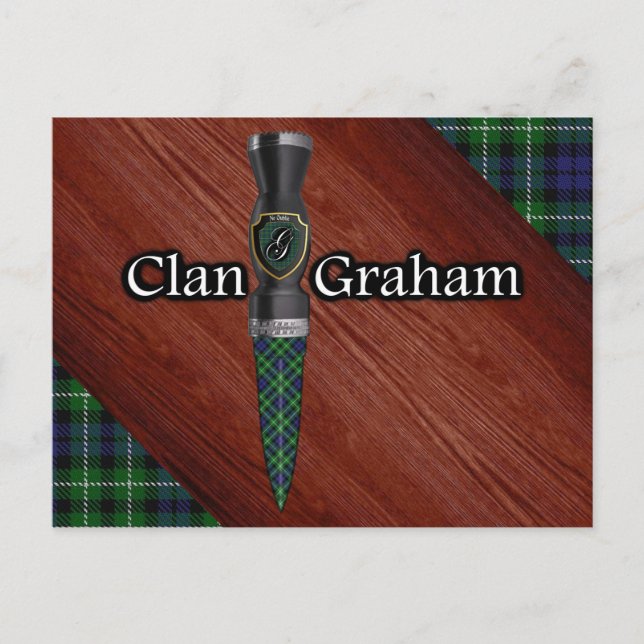 Clan Graham Tartan Sgian Dubh Blade Postcard (Front)