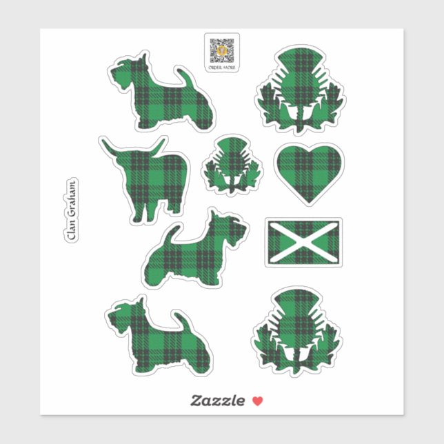 Clan Graham Tartan Sticker (Sheet)