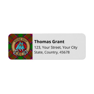 Clan Grant Crest over Tartan