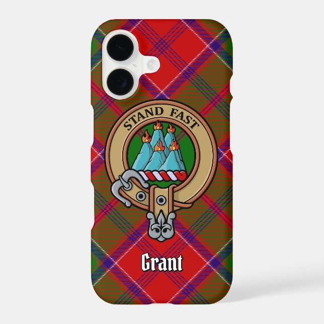 Clan Grant Crest over Tartan (Back)