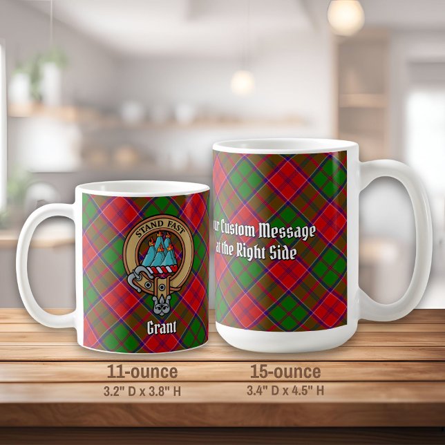 Clan Grant Crest over Tartan Coffee Mug (Creator Uploaded)