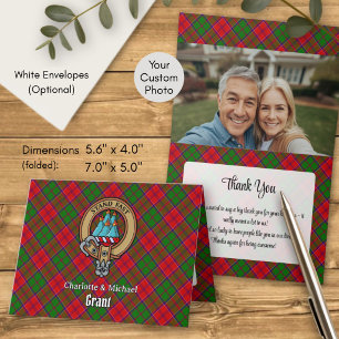 Clan Grant Crest over Tartan Invitation