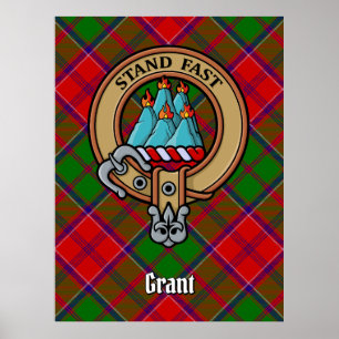 Clan Grant Crest over Tartan Poster