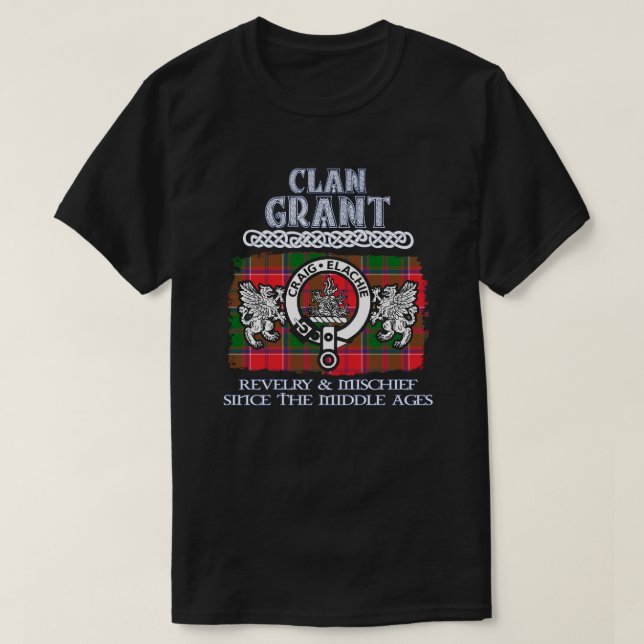 Clan Grant crest Scottish clans Scottish surname T-Shirt (Design Front)