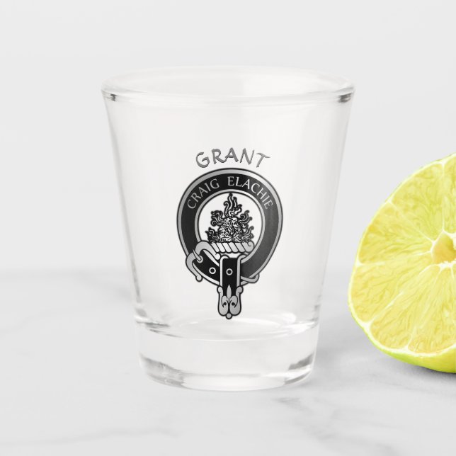 Clan Grant Crest Shot Glass (Front)