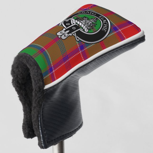 Clan Grant Crest & Tartan Golf Head Cover (3/4 Front)