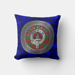Clan Grant Crest & Tartan Knot Cushion