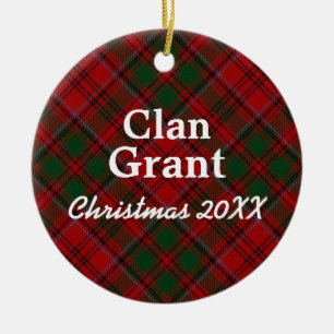 Clan Grant Scottish Tartan Ceramic Tree Decoration