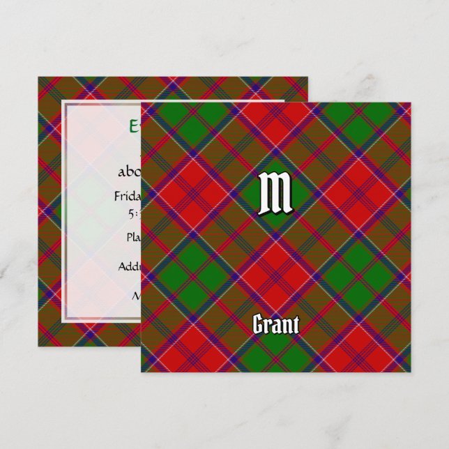 Clan Grant Tartan Invitation (Front/Back)