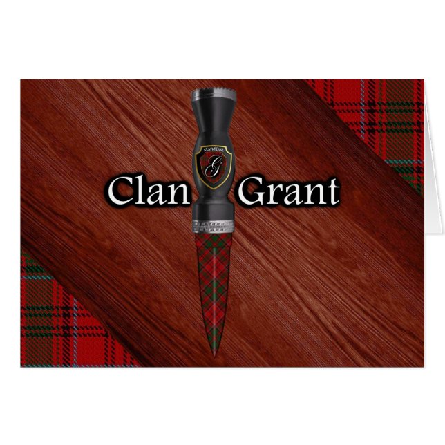 Clan Grant Tartan Sgian Dubh Blade (Front Horizontal)