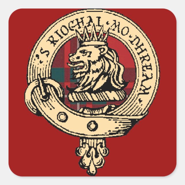 Clan Gregor Badge Tartan Sticker Red (Front)