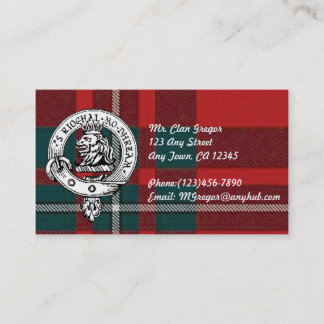 Clan Gregor Business Cards Customise to your infor