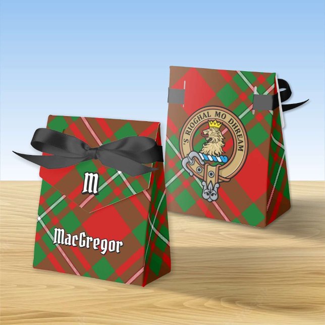 Clan Gregor Crest over Tartan Favour Box (Creator Uploaded)