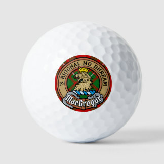 Clan Gregor Crest over Tartan Golf Balls