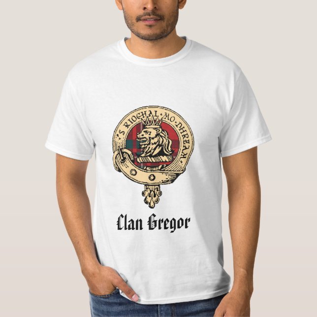 Clan Gregor Raw Badge Tartan T-Shirt (Front)