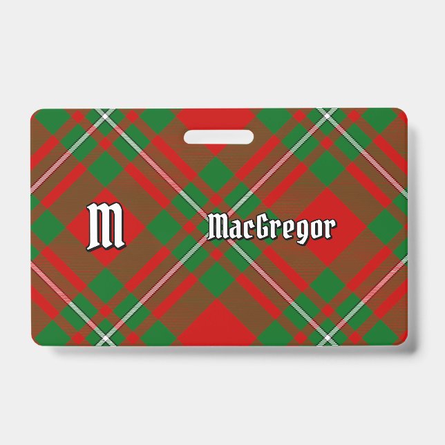 Clan Gregor Tartan Badge ID Badge (Front)