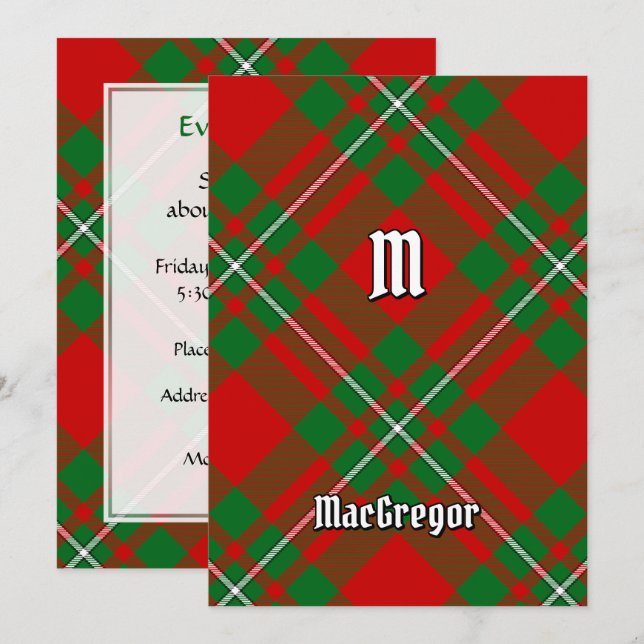 Clan Gregor Tartan Invitation (Front/Back)