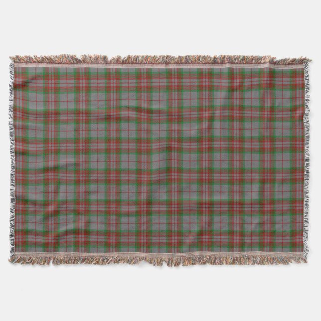 Clan Grey Tartan Throw Blanket (Front)