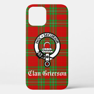 Clan Grierson Crest Badge & Tartan iPhone 12 Case