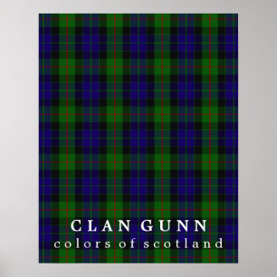 Clan Gunn Colours of Scotland Tartan Poster