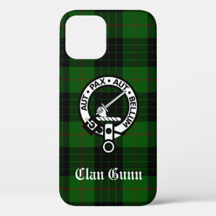 Clan Gunn Crest Badge and Tartan iPhone 12 Case