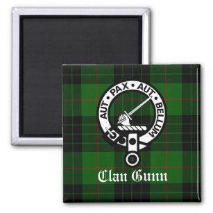 Clan Gunn Crest Badge and Tartan Magnet
