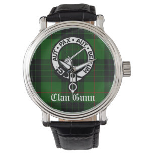 Clan Gunn Crest Badge and Tartan Watch