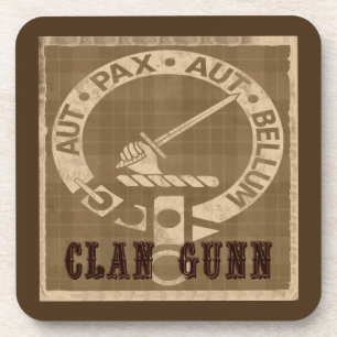 Clan Gunn Crest Badge - Sepia Coaster