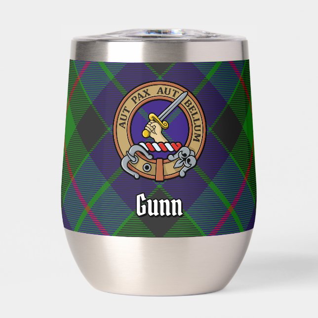 Clan Gunn Crest over Tartan (Front)