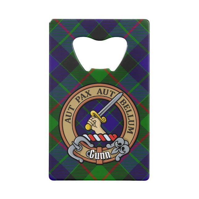 Clan Gunn Crest over Tartan (Front)