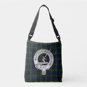 Clan Gunn Crest & Tartan Crossbody Bag