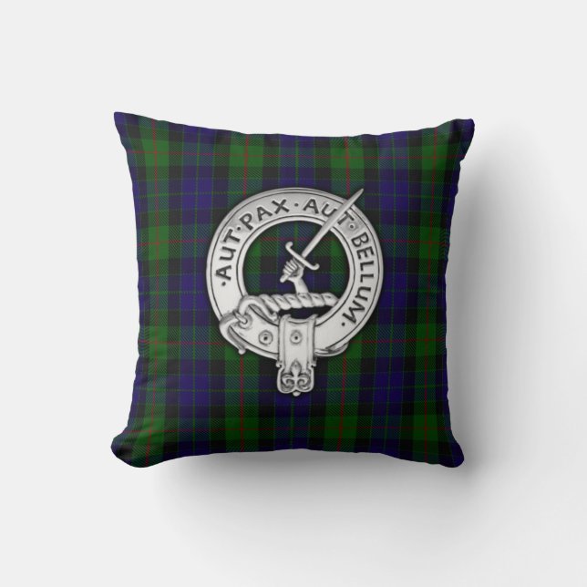 Clan Gunn Crest & Tartan Cushion (Front)