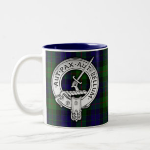 Clan Gunn Crest & Tartan Two-Tone Coffee Mug