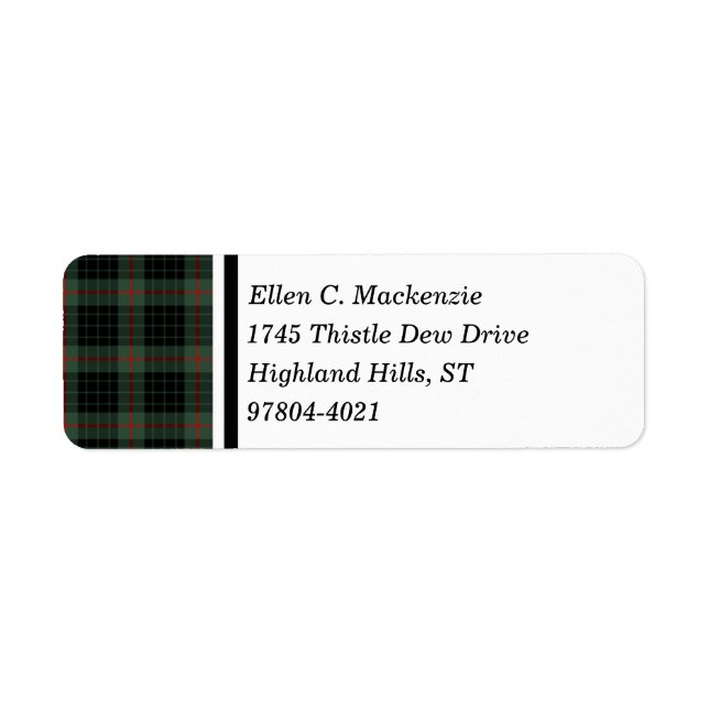 Clan Gunn Dark Green and Black Scottish Tartan (Front)